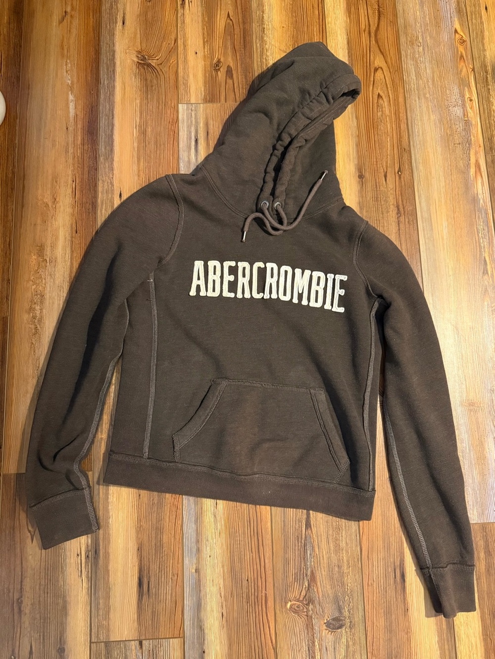 Abercrombie & Fitch Women's Dark Brown Hooded Sweatshirt